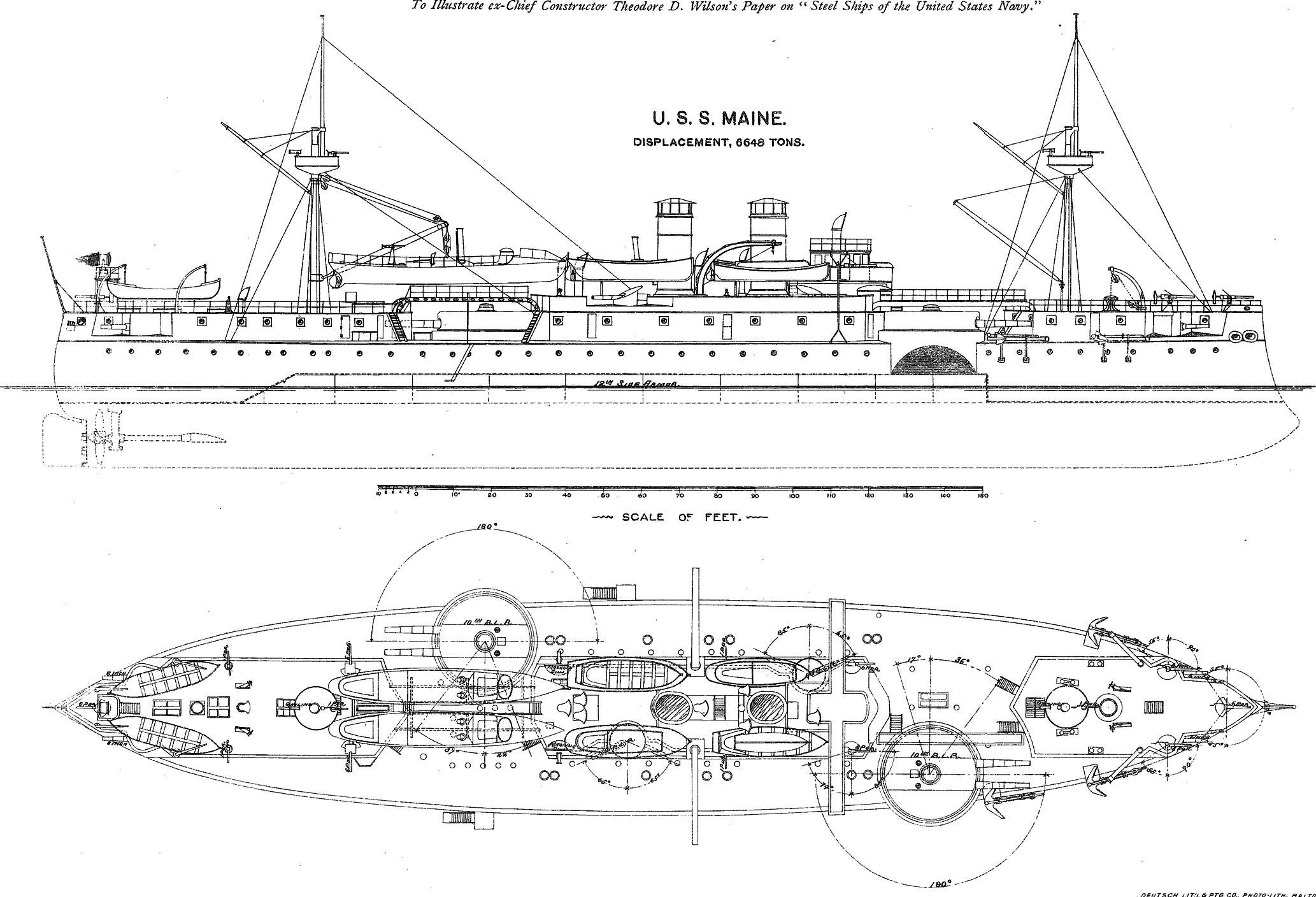 Battleship Photo Index, USS MAINE, 2nd CLASS BATTLESHIP