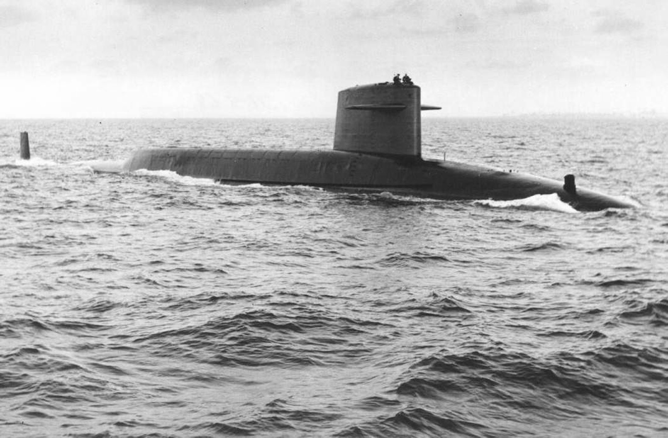 USN Navy USS ETHAN ALLEN SSBN 608 -Boomer US Naval submarine 