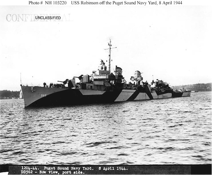 Destroyer Photo Index DD-562 USS ROBINSON